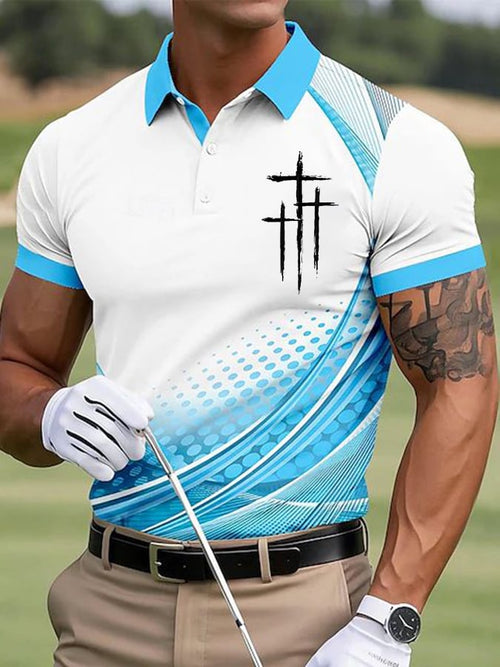 Men's Casual Contrast Color Faith Polo