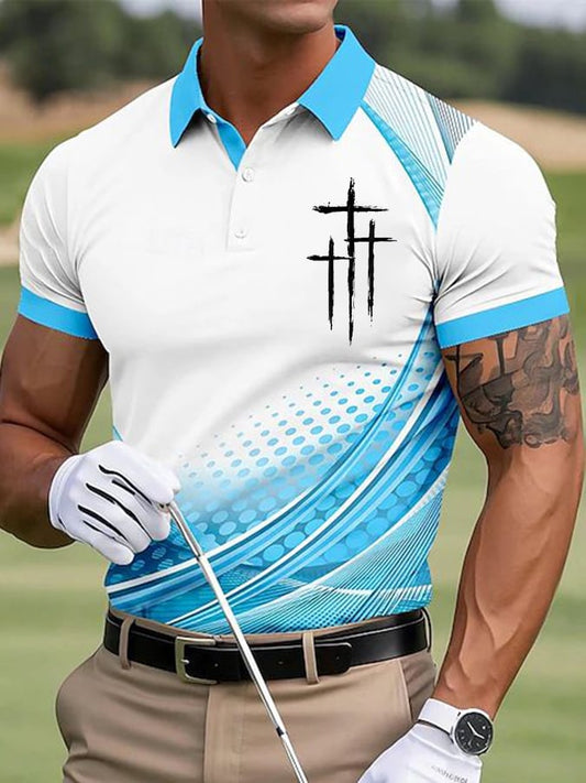Men's Casual Contrast Color Faith Polo