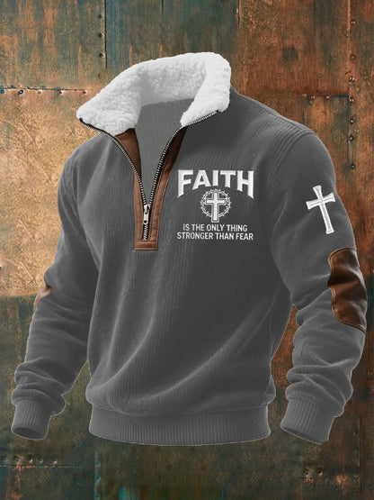 Men's Faith Printed Zipper Sweatshirt