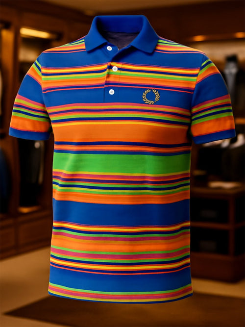 Men's Business Casual Button Short Sleeve Polo Shirt