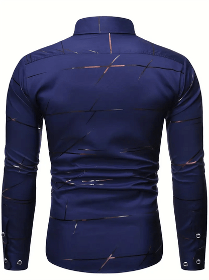 Men's Geometric Business Casual Shirt