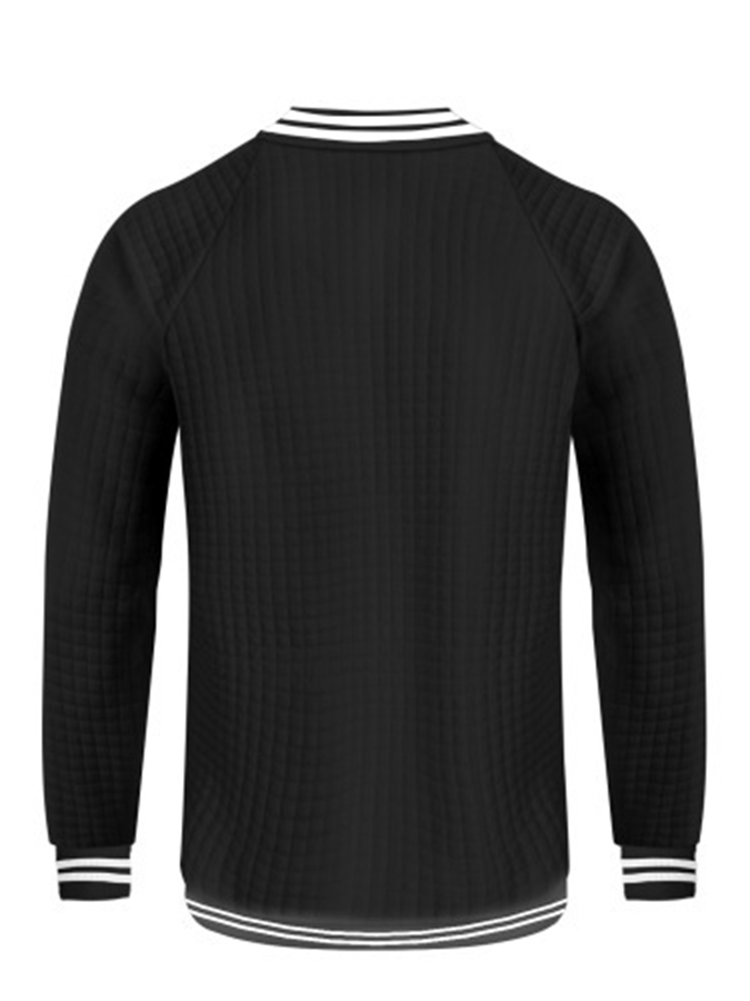 Men's Jacquard Stand Collar Solid Color Zipper Outdoor Versatile Jacket
