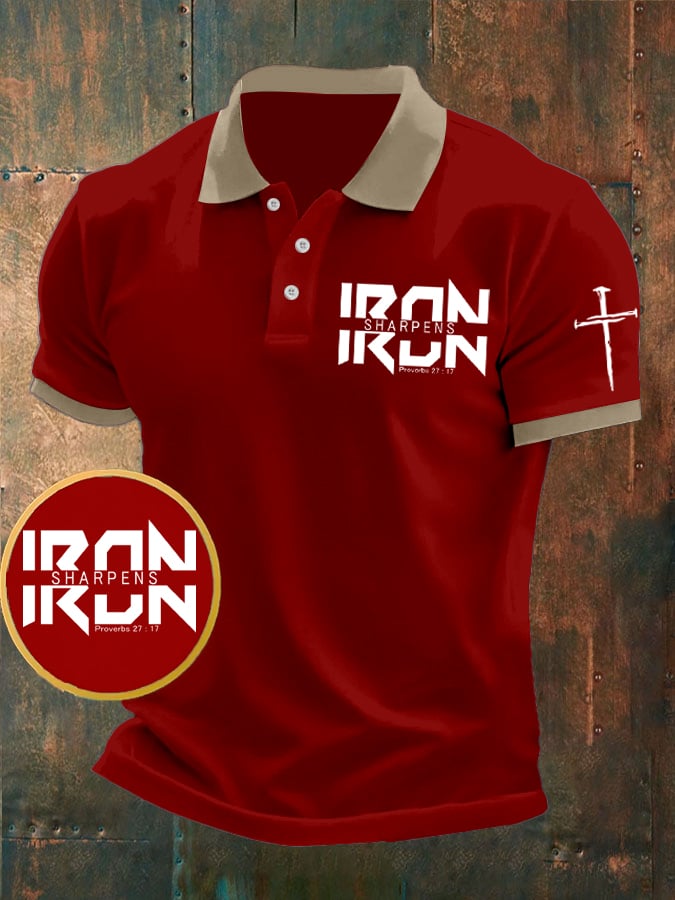 Men's Retro Faith Casual Printed Polo Shirt