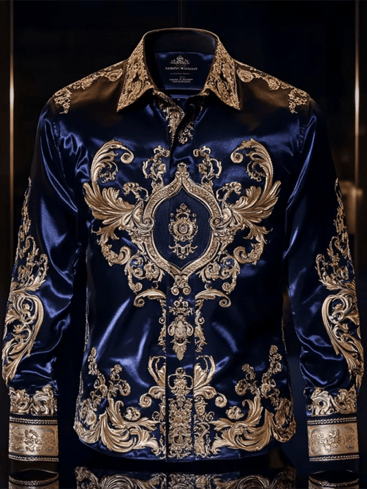 Men's Satin Luxe Long Sleeve Button Down Shirt