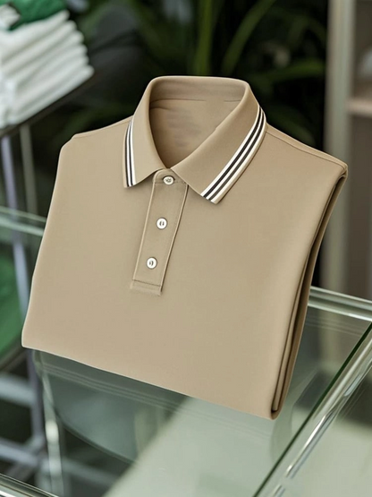 Men's Business Casual Button Short Sleeve Polo Shirt