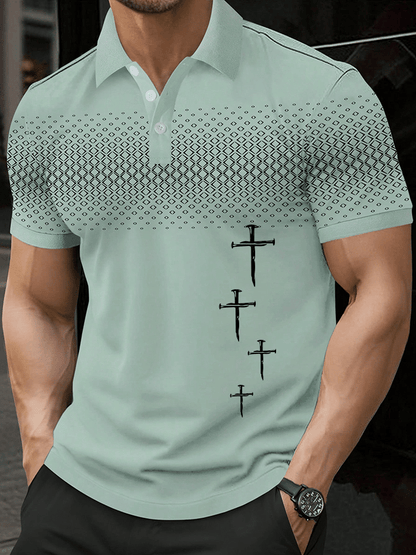 Men's Faith Printed Casual Polo Shirt