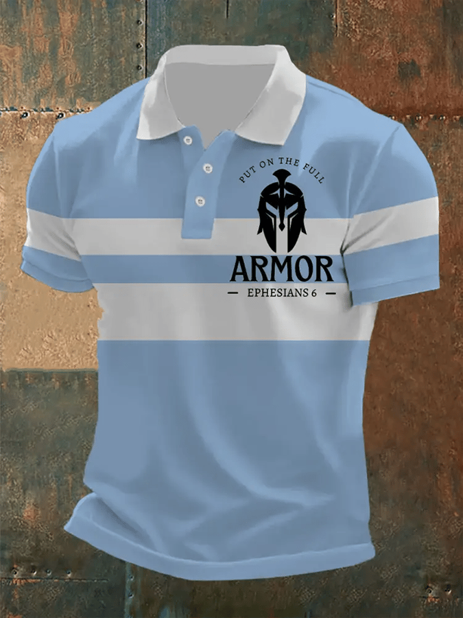 Men's Retro Faith Casual Printed Polo Shirt