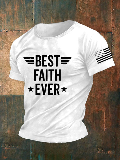Men's Best Faith Ever Printed Casual T-Shirt