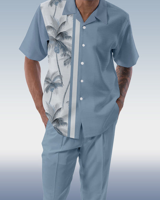 Rianmond Men's Gradient 2-Piece Short Sleeve Walking Suit 195