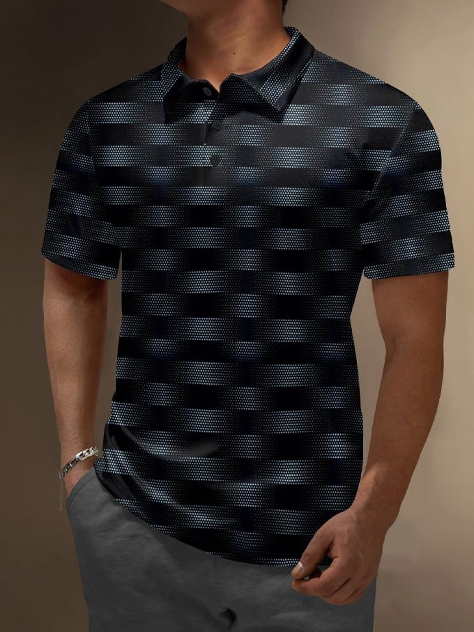 Men's Resort Style Printed Polo Shirt