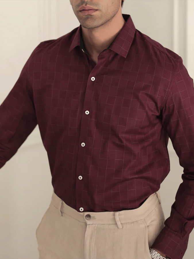 Men's Plaid Business Casual Shirt