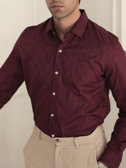 Men's Plaid Business Casual Shirt