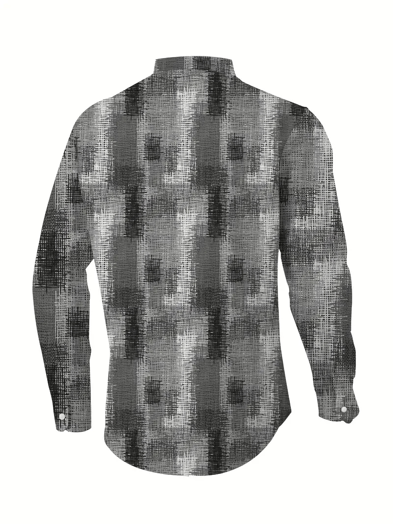 Men's Plaid Business Long Sleeve Shirt