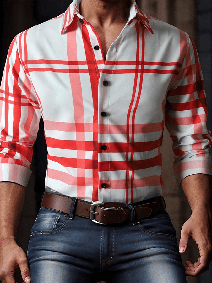 Men's Plaid Business Casual Shirt