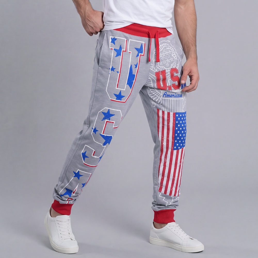 Men's Casual Athletic Pants with Letter Print
