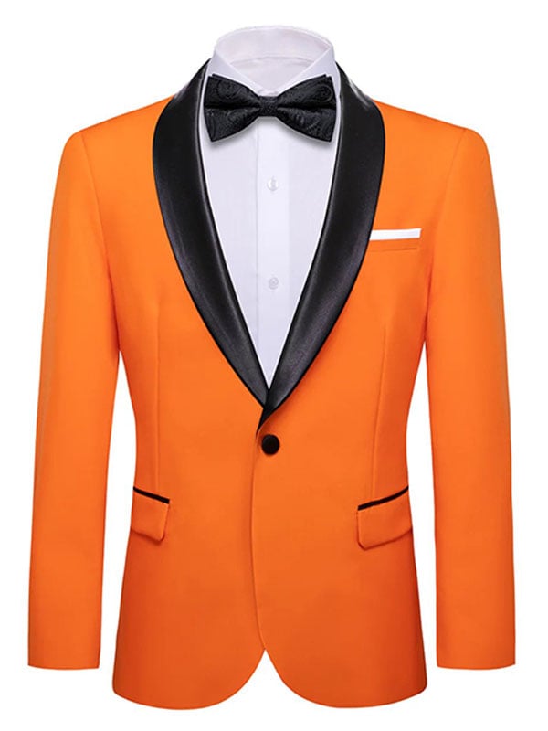 Solid Color Orange Blazer Everyday Comfort Blazer