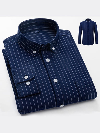 Men's Business Cotton Striped Shirt