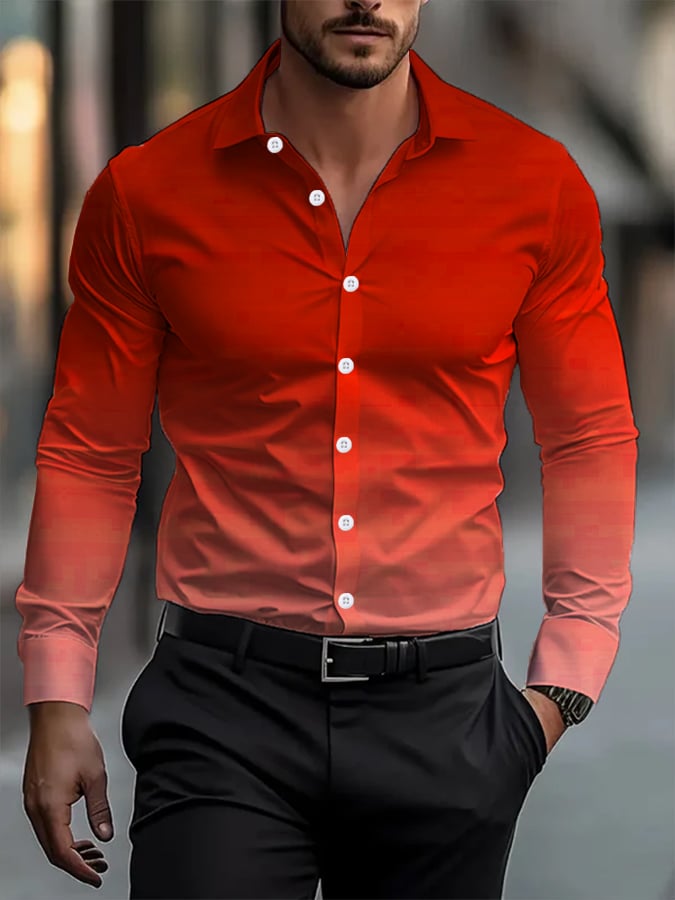 Men's Gradient Business Casual Shirt