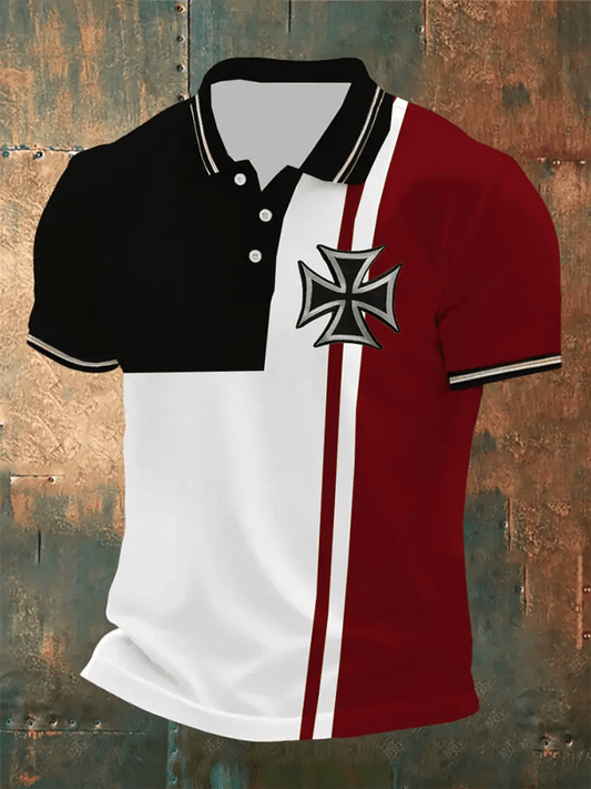 Men's Retro Faith Casual Printed Polo Shirt