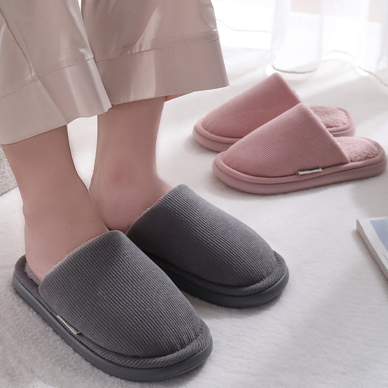 Thick-soled plush warm cotton slippers