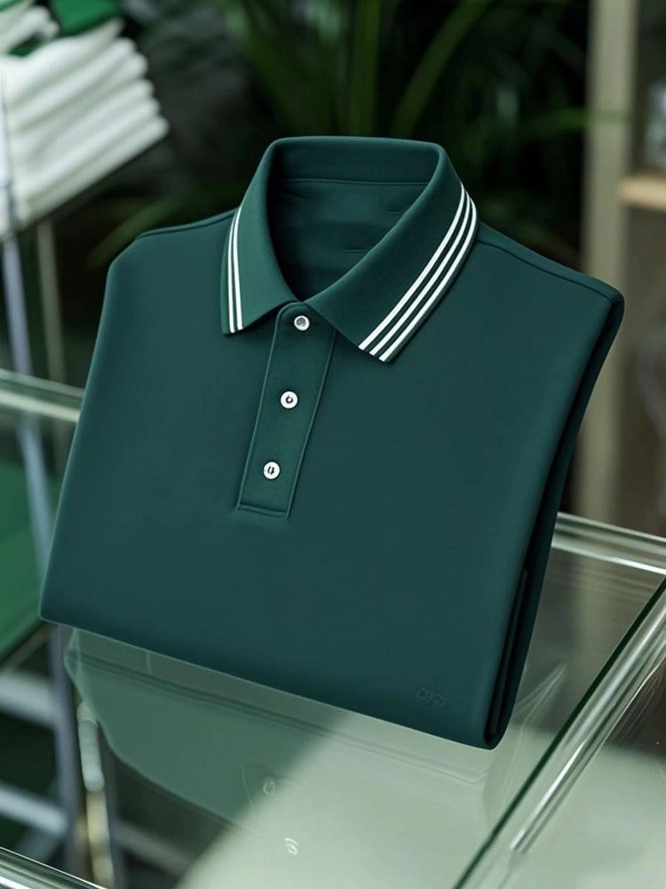 Men's Business Casual Button Short Sleeve Polo Shirt