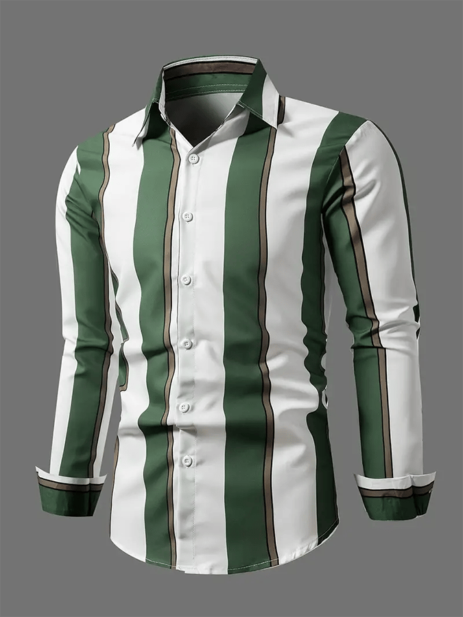 Men's Striped Business Casual Shirt