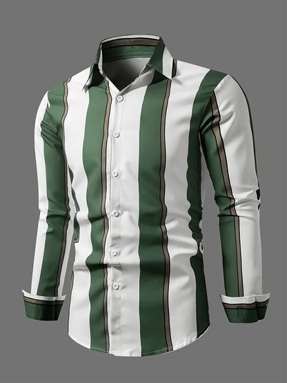 Men's Striped Business Casual Shirt