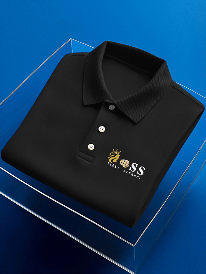 Men's Business Casual Printed Short Sleeve Polo Shirt