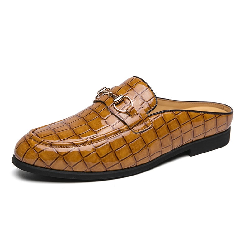 British Fashion Horsebit Heelless Breathable Faux Leather Shoes