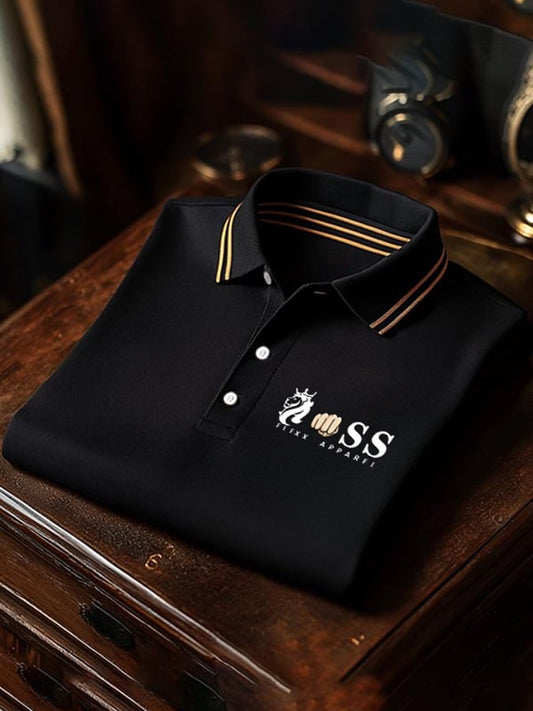 Men's Business Casual Printed Polo Shirt