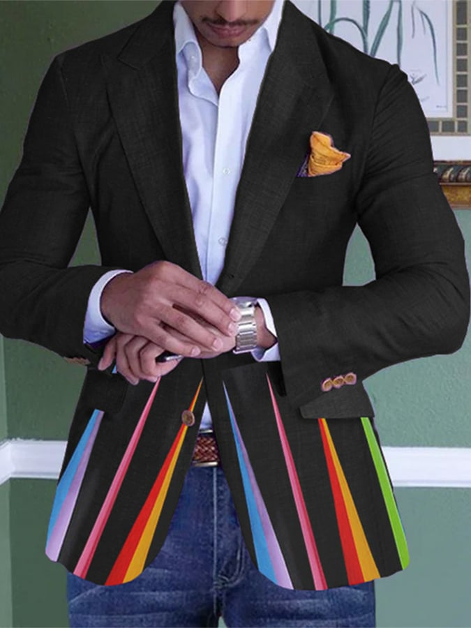 Men's Fashion Casual Two Buttont Plaid Blazer