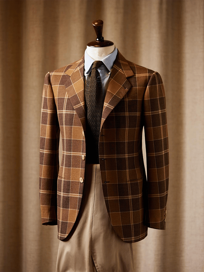 Men's Fashionable Plaid Design Single-Breasted Pocket Design Casual Suit