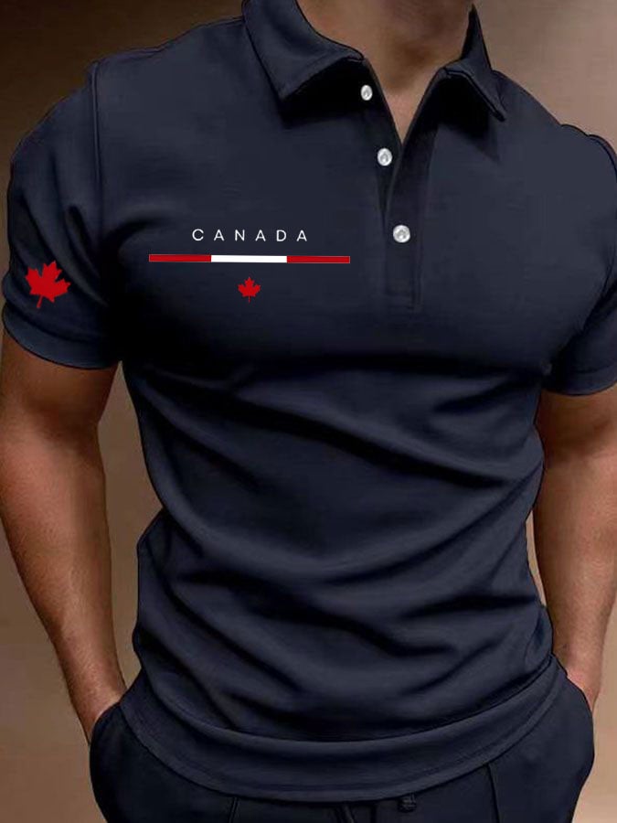 Men's Canada print polo shirt