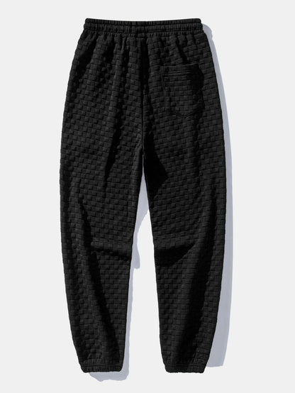 Checkerboard Jacquard Quarter Zip Sweatshirt & Jogger Pants