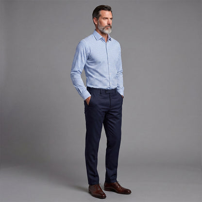 Four-Way Stretch Casual Checkered Shirt