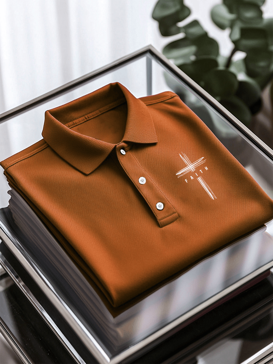 Men's Faith Printed Casual Short Sleeve Polo Shirt