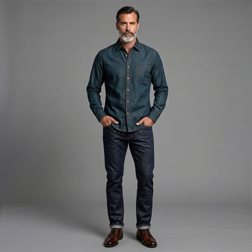 Casual Denim Shirt Jacket For Men