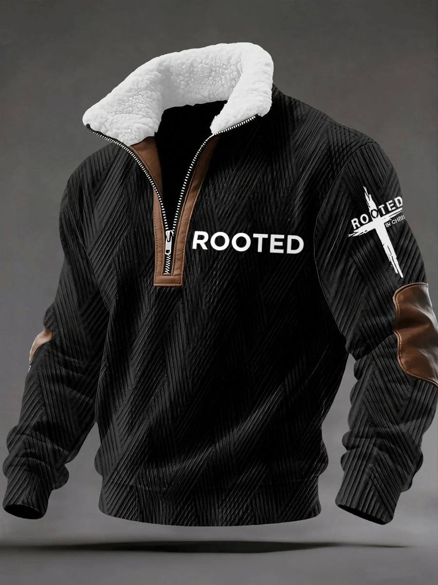 Men's Rooted in Christ Print Hoodie-Fast Shipping
