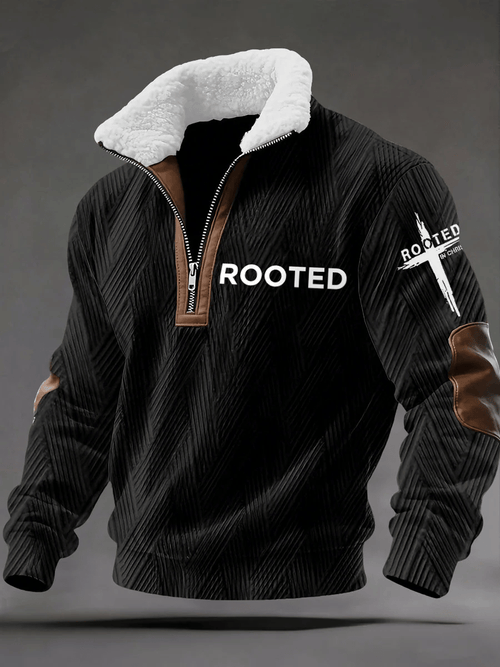 Men's Rooted in Christ Print Hoodie-Fast Shipping