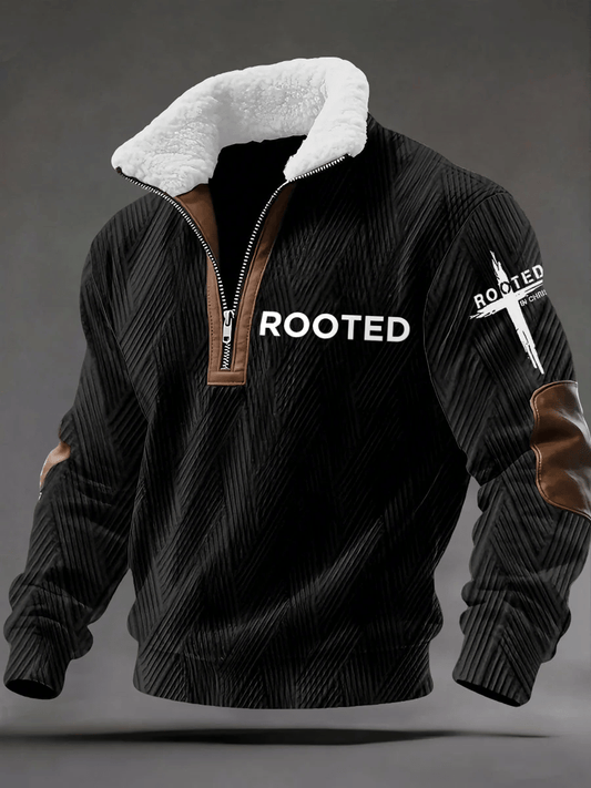 Men's Rooted in Christ Print Hoodie-Fast Shipping
