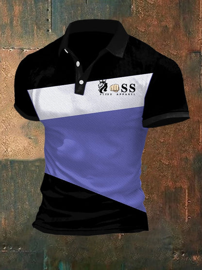 Men's Fashion Casual Business Contrast Color Polo