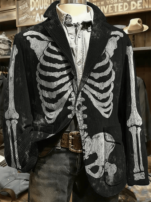 Men's Retro Skeleton Casual Blazer