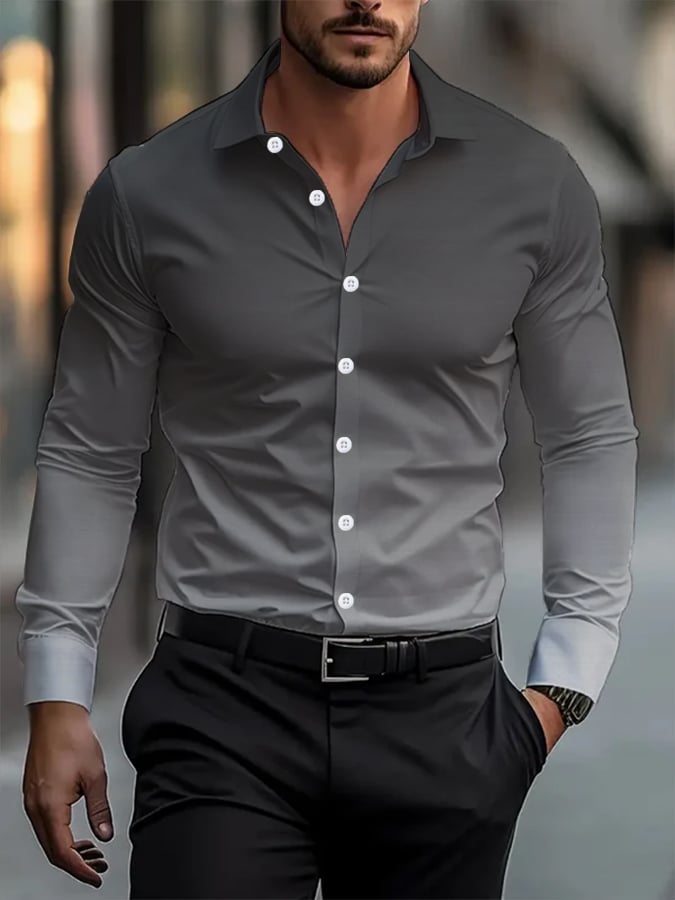 Men's Gradient Business Casual Shirt