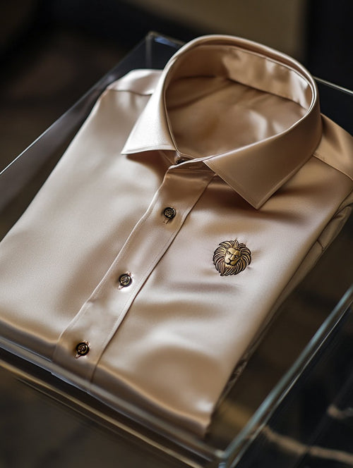 Men's Satin Luxe Long Sleeve Button Down Shirt