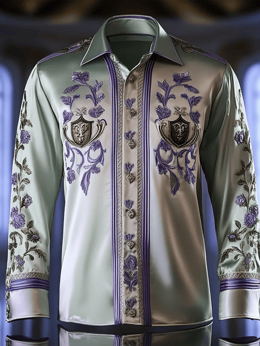 Men's Satin Luxe Long Sleeve Button Down Shirt