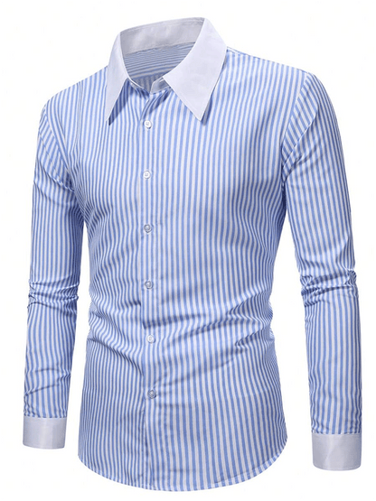Men's Striped Business Casual Shirt