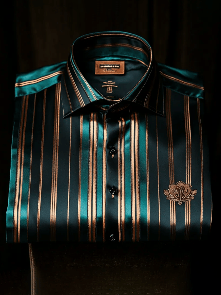 Men's Elegant Romantic Striped Long Sleeve Shirt