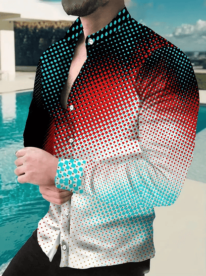 Men's Plaid Business Long Sleeve Shirt
