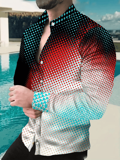 Men's Plaid Business Long Sleeve Shirt
