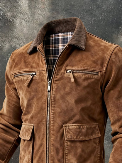 Men's Vintage Washed Cotton Utility Jacket